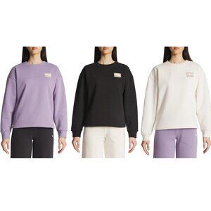 NWT Puma Womens Fleece Crewneck Sweatshirt Tan Black Purple Sz S-2XL $45 11HL175